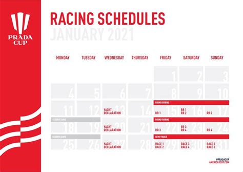 Prada cup racing schedule